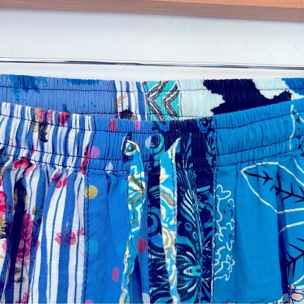 Rahab's Rope Bohemian Patchwork Wide-Leg Baggy Pants Colorful Summer - Picture 4 of 13